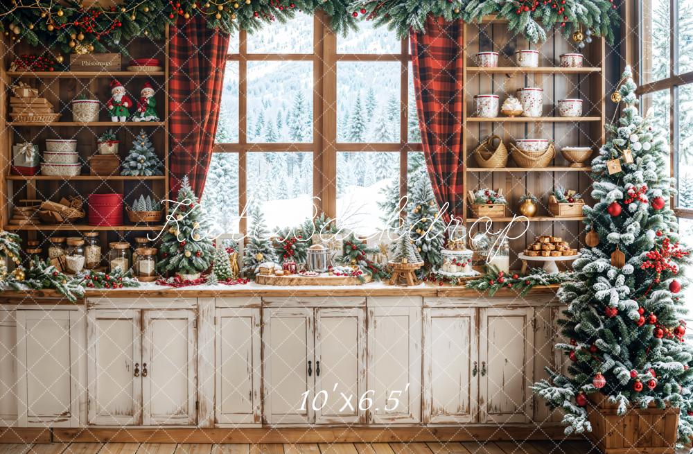 Kate Rustic Christmas Kitchen Backdrop Designed by Emetselch -UK