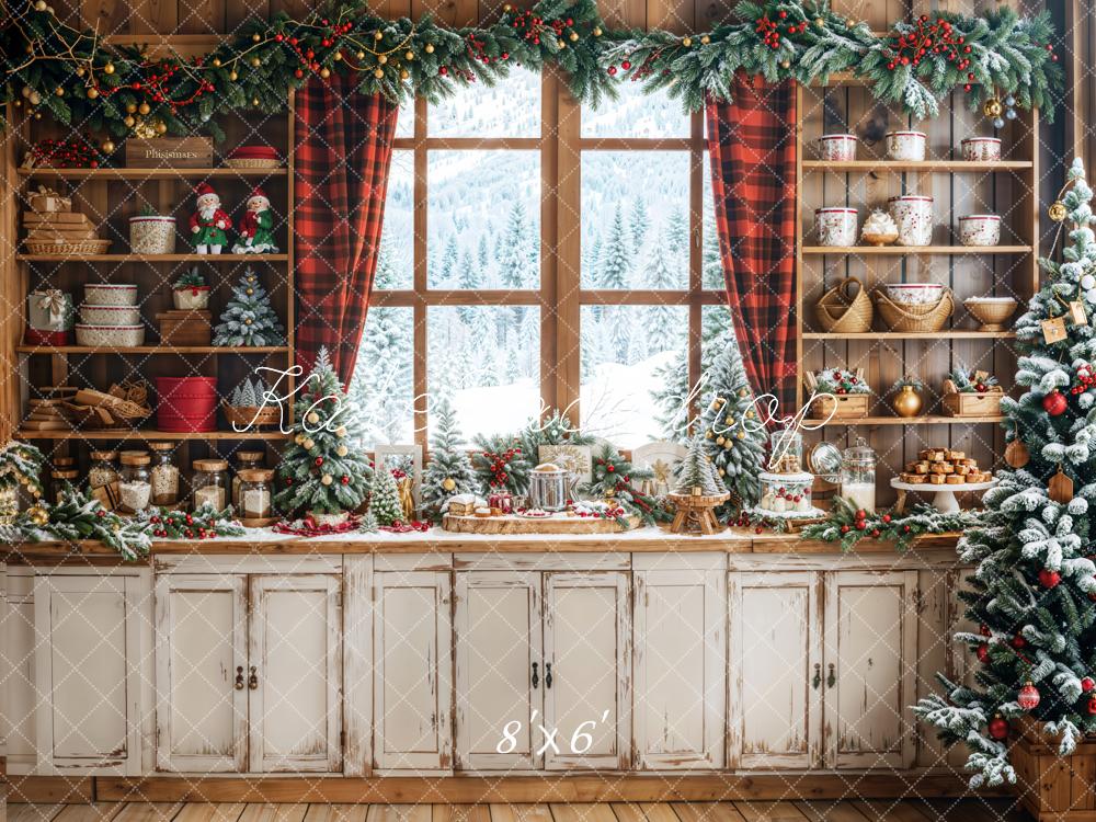 Kate Rustic Christmas Kitchen Backdrop Designed by Emetselch -UK