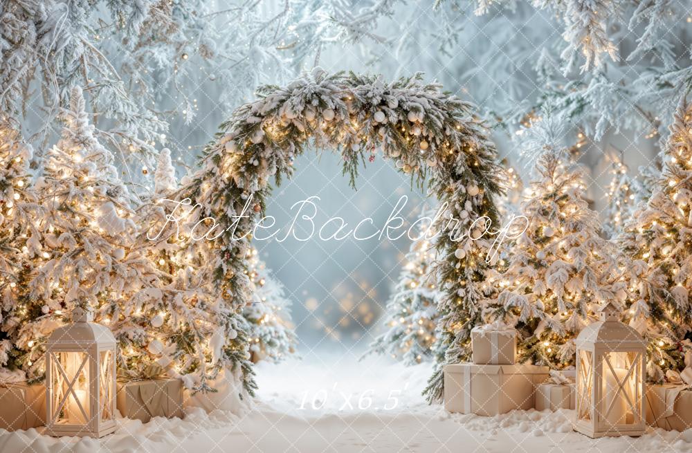 Kate Christmas Tree Winter Snow Arch Backdrop Designed by Emetselch