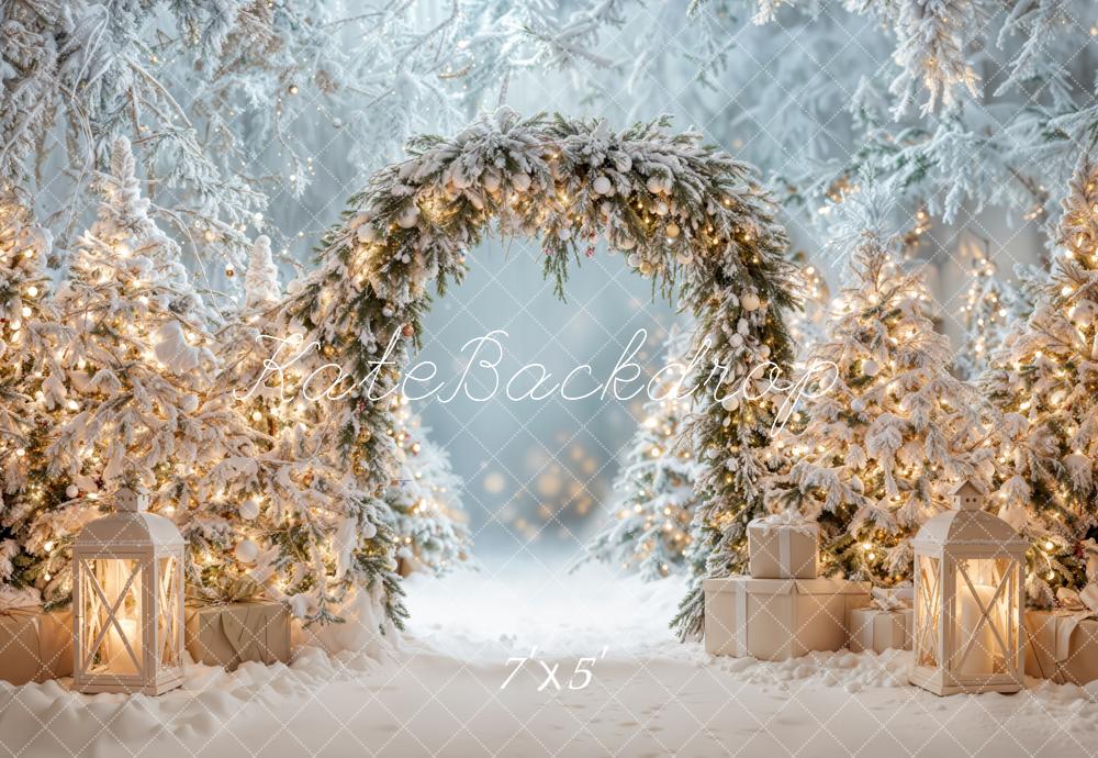 Kate Christmas Tree Winter Snow Arch Backdrop Designed by Emetselch