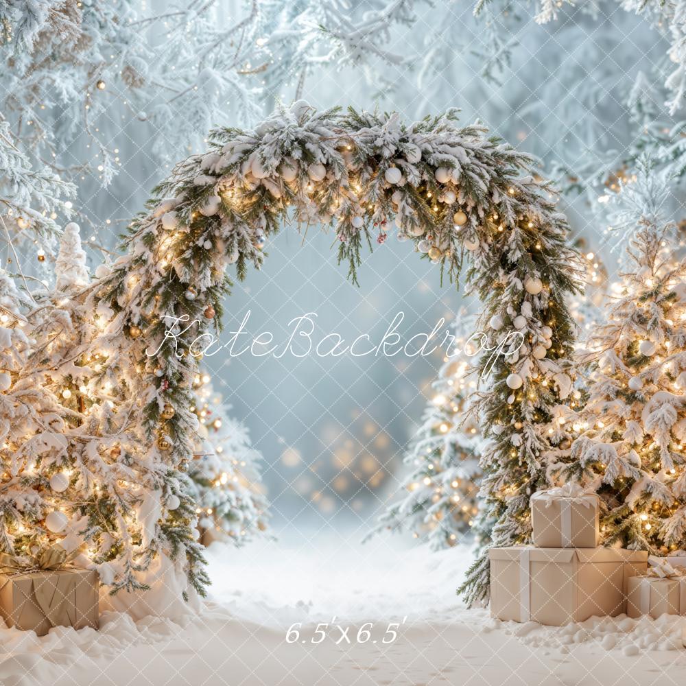 Kate Christmas Tree Winter Snow Arch Backdrop Designed by Emetselch