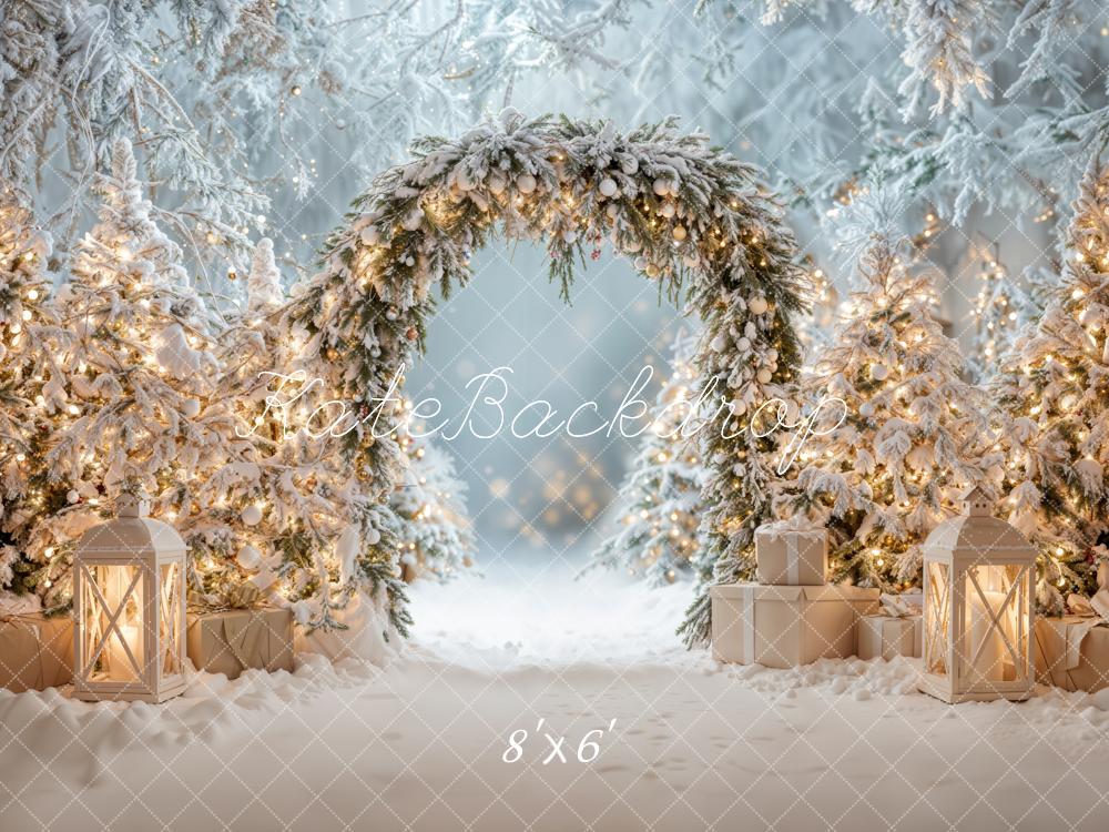 Kate Christmas Tree Winter Snow Arch Backdrop Designed by Emetselch