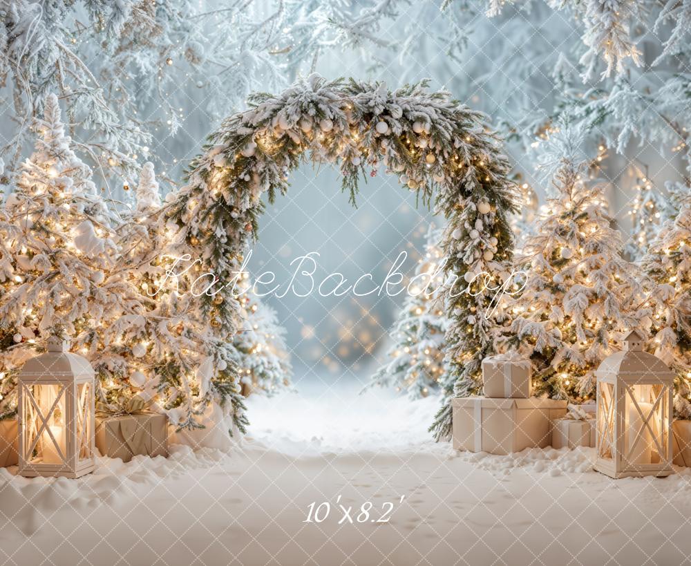 Kate Christmas Tree Winter Snow Arch Backdrop Designed by Emetselch