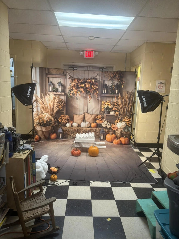 Kate Autumn Boho Pumpkin Harvest Backdrop Designed by Emetselch -UK