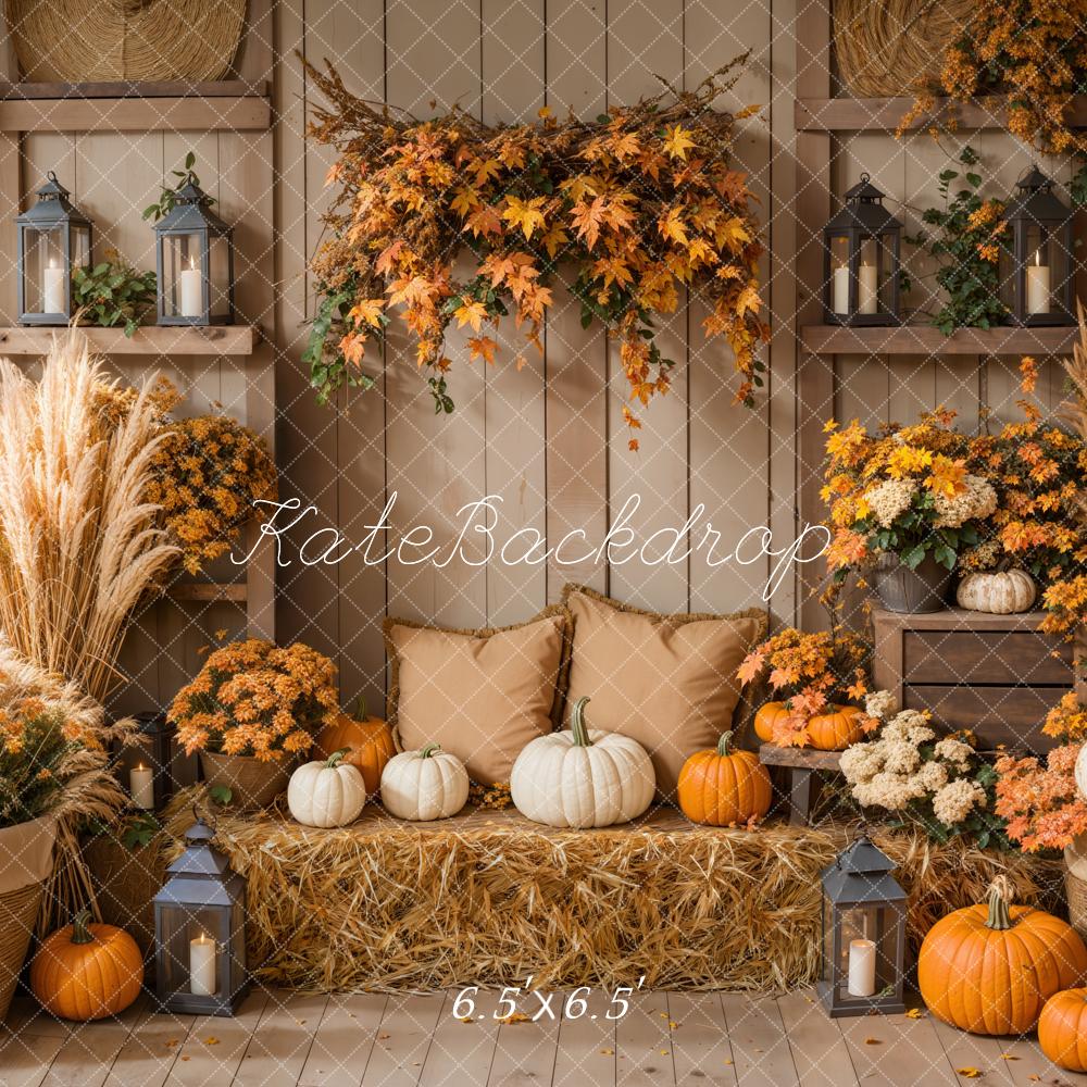 Lightning Deals Kate Autumn Boho Pumpkin Harvest Backdrop Designed by Emetselch -UK