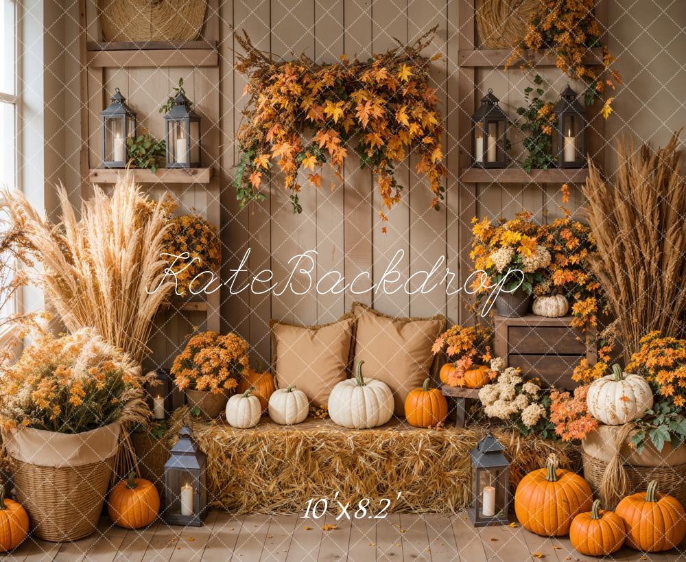 Lightning Deals Kate Autumn Boho Pumpkin Harvest Backdrop Designed by Emetselch -UK
