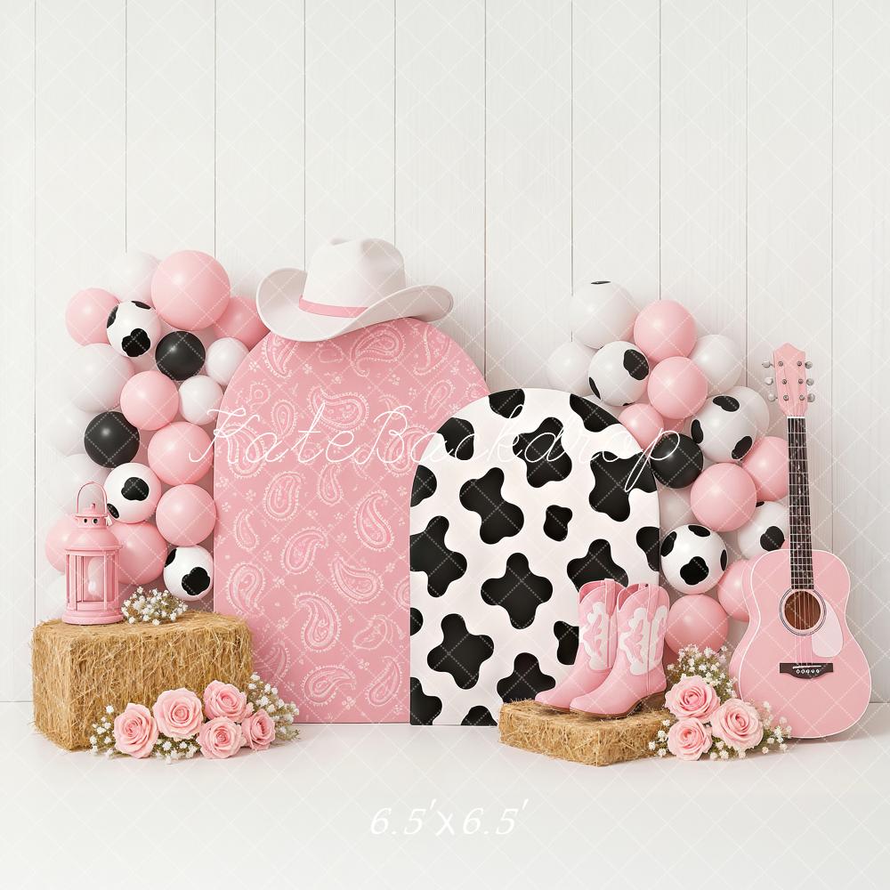 Lightning Deals Kate Cake Smash Cowgirl Pink Western Backdrop Designed by Ashley Paul -UK