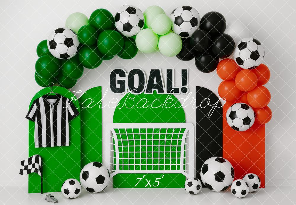 Kate Birthday Football Goal Balloon Arch Backdrop Designed by Patty Robert