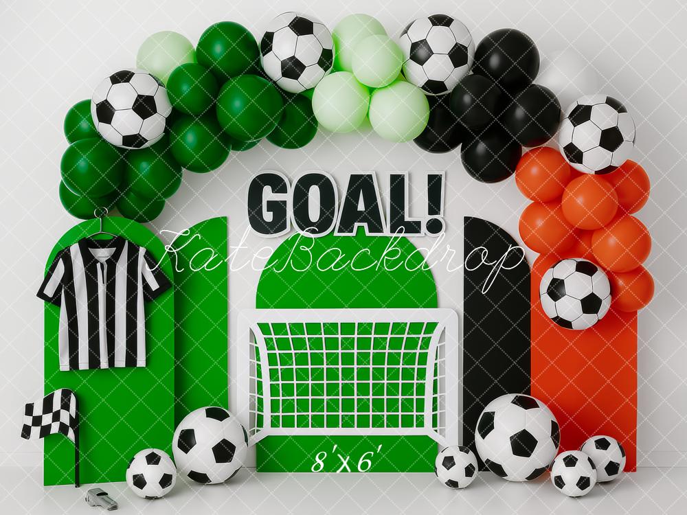 Kate Birthday Football Goal Balloon Arch Backdrop Designed by Patty Robert