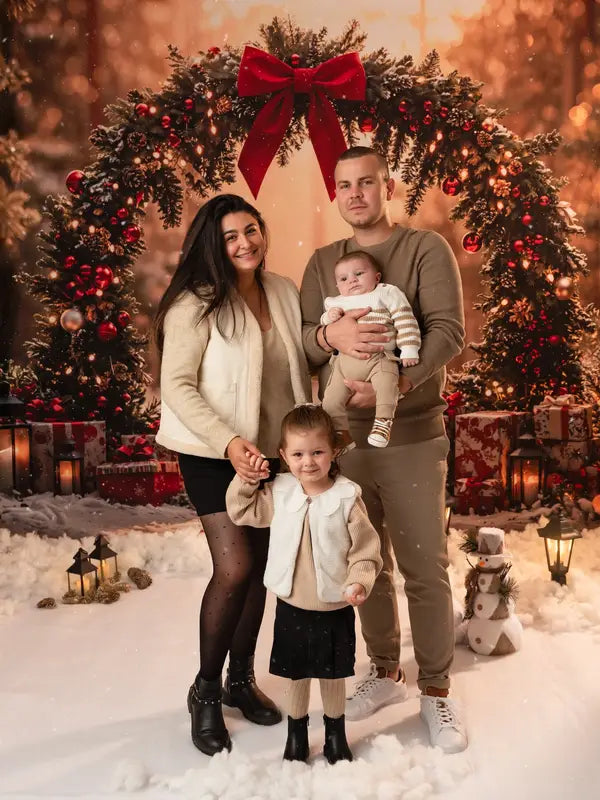 Kate Christmas Arch Bow Forest Gift Backdrop Designed by Emetselch -UK