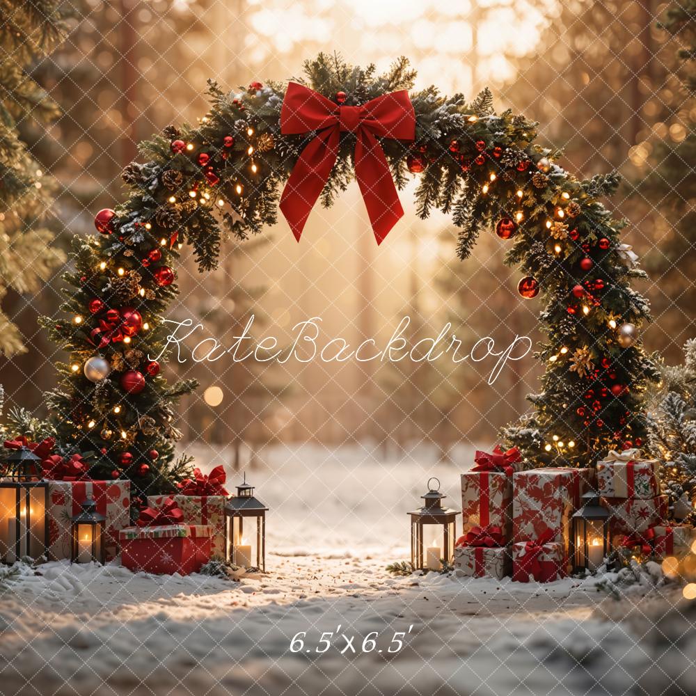 Kate Christmas Arch Bow Forest Gift Backdrop Designed by Emetselch
