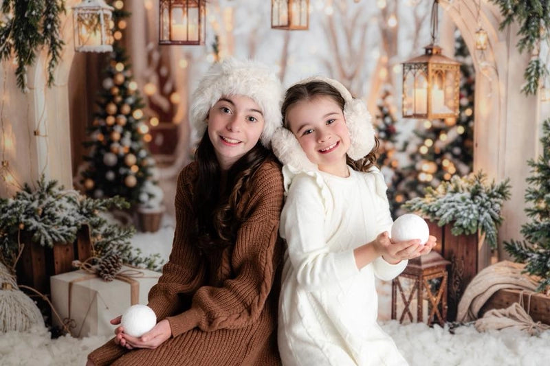 Kate Christmas Arch Garland Snow Trees Backdrop Designed by Emetselch -UK