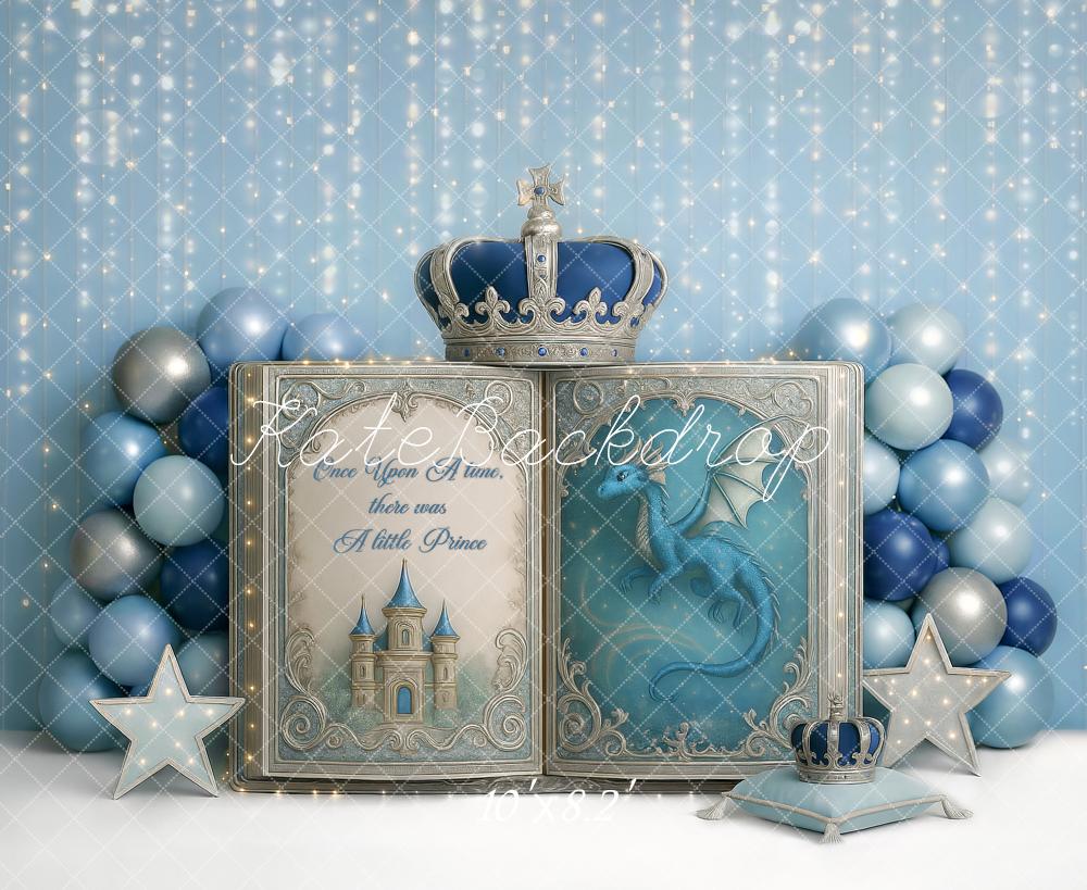 Kate Cake Smash Little Prince Crown Book Blue Backdrop Designed by Ashley Paul -UK