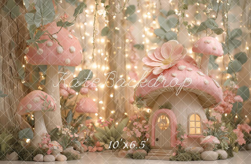 Lightning Deals Kate Fairy Fantasy Mushroom House Lights Backdrop Designed by Ashley Paul -UK