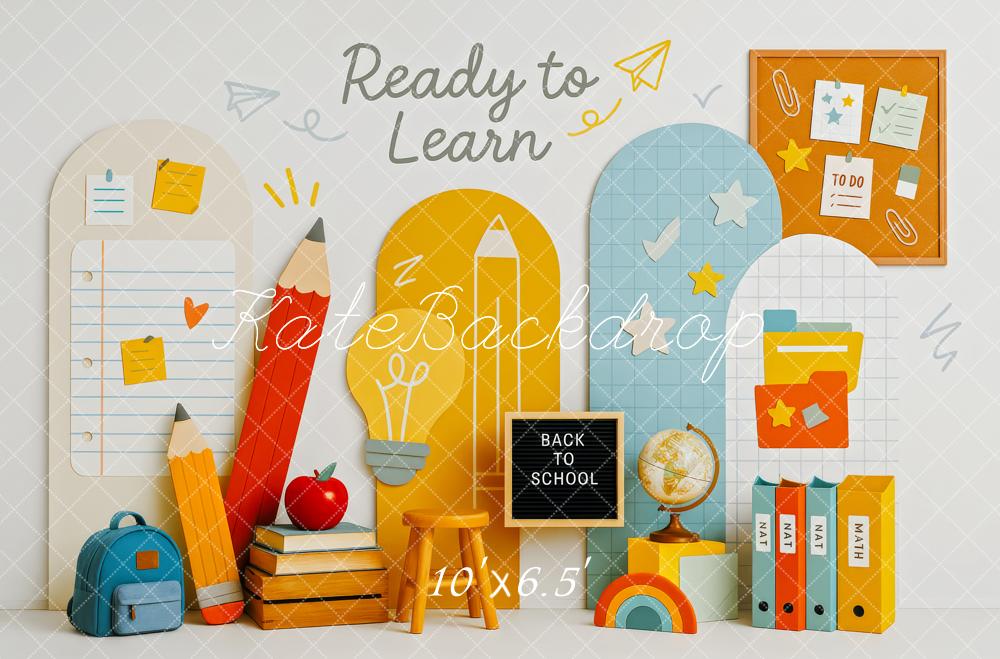 On Sale Kate Back To School Pencils Backpack Backdrop Designed by Patty Robert -UK