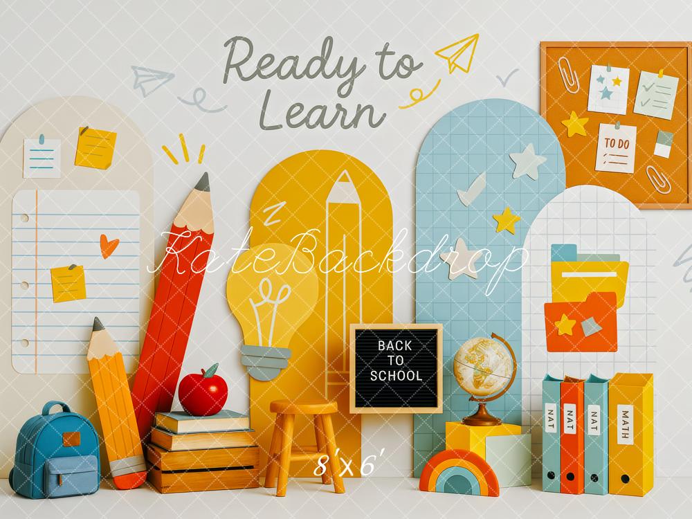 On Sale Kate Back To School Pencils Backpack Backdrop Designed by Patty Robert -UK