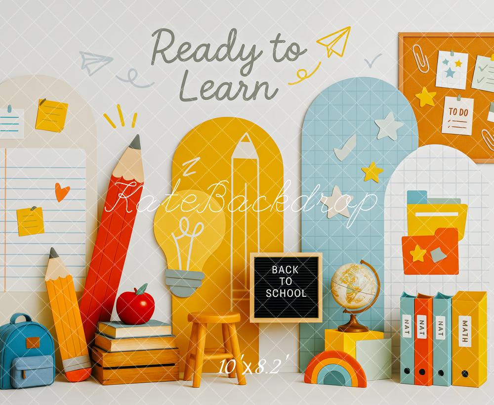 On Sale Kate Back To School Pencils Backpack Backdrop Designed by Patty Robert -UK