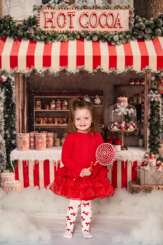 Kate Christmas Hot Cocoa Forest Snow Backdrop Designed by Emetselch -UK