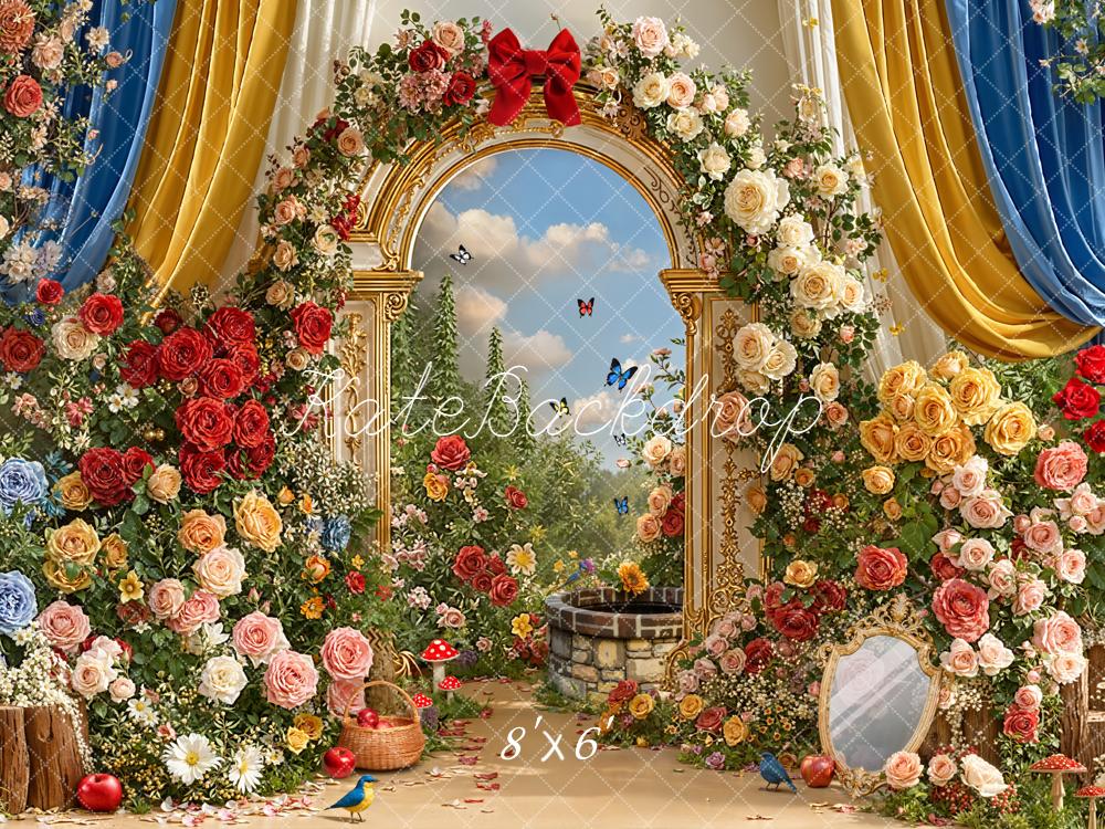 Kate Princess Flower Arch Garden Curtain Backdrop Designed by Chain Photography -UK