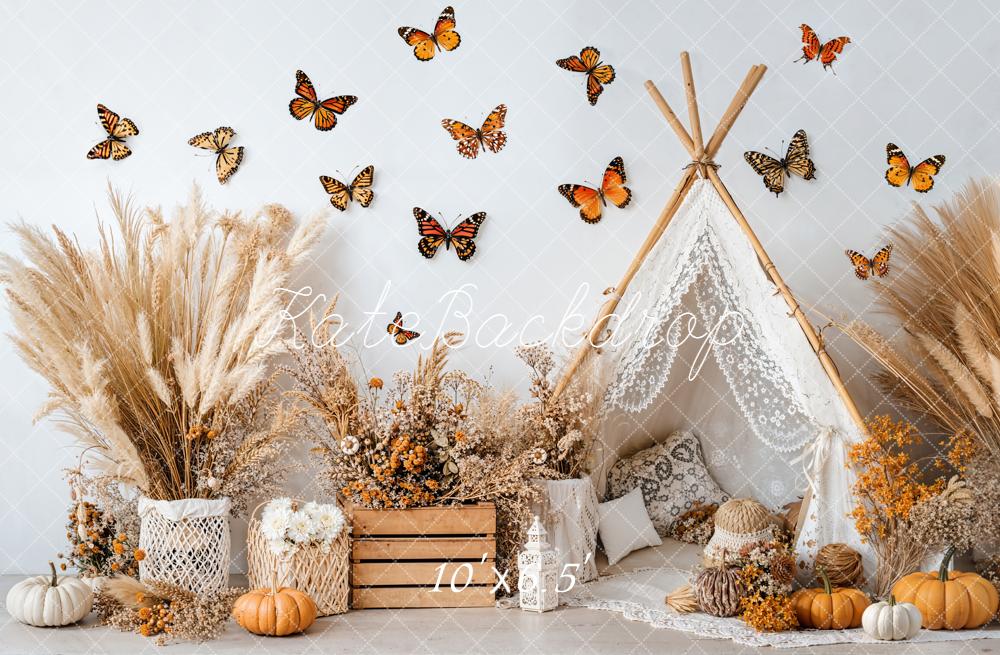 Kate Autumn Boho Butterfly Teepee Backdrop Designed by Emetselch -UK