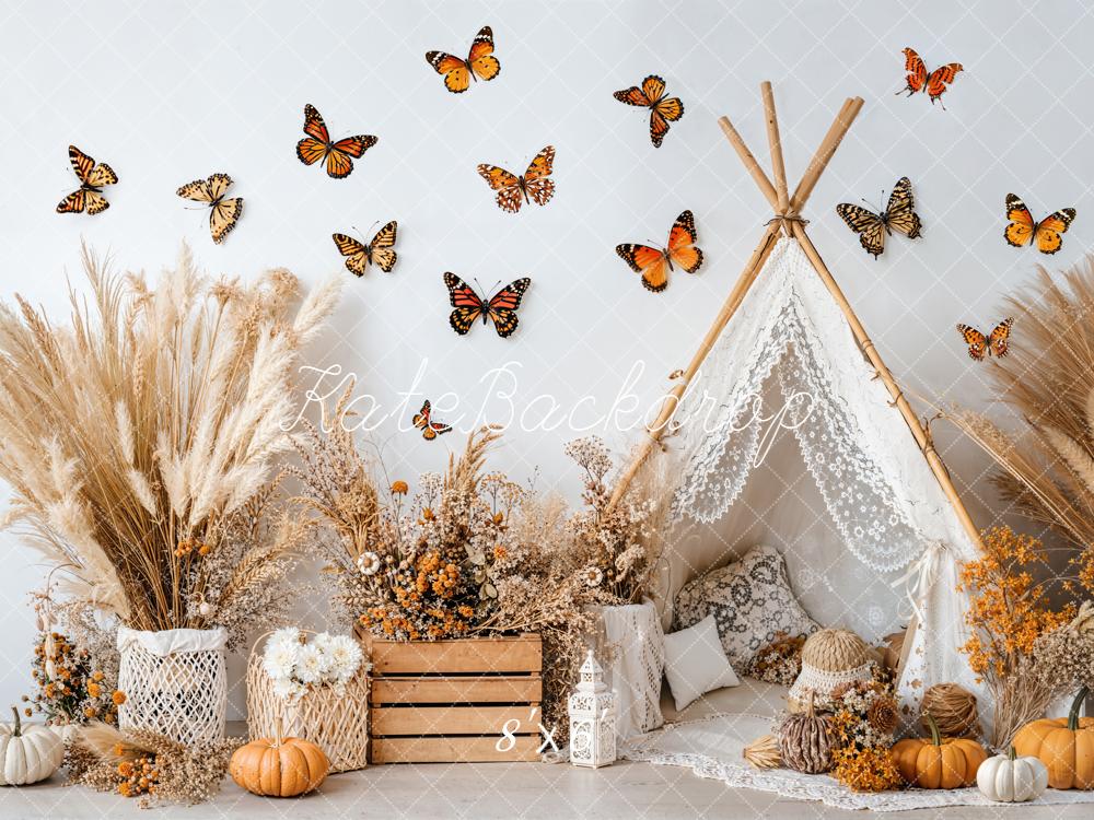 Kate Autumn Boho Butterfly Teepee Backdrop Designed by Emetselch -UK