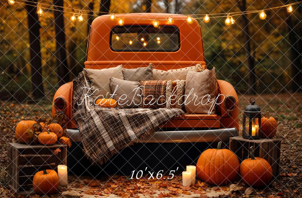 On Sale Kate Autumn Truck Pumpkin Lights Backdrop Designed by Emetselch -UK