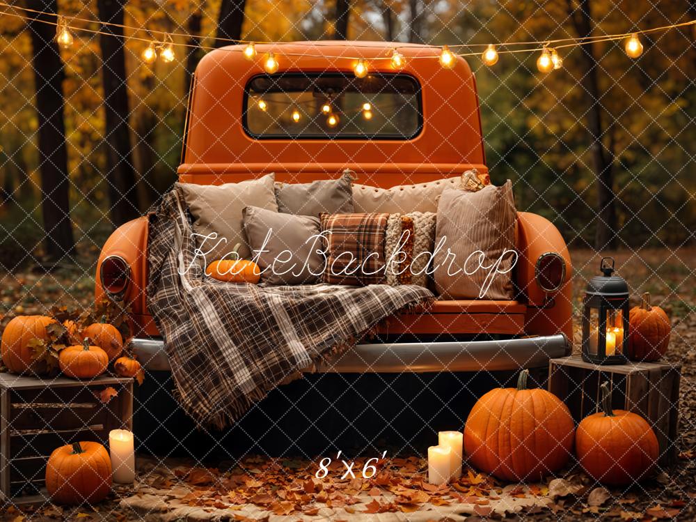 On Sale Kate Autumn Truck Pumpkin Lights Backdrop Designed by Emetselch -UK
