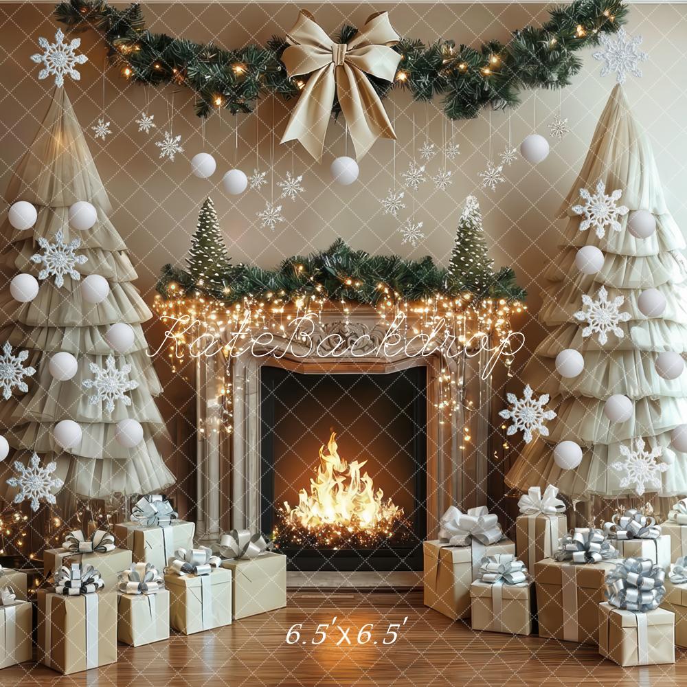 Kate Christmas Tulle Tree Fireplace Gift Snowflake Backdrop Designed by Mini MakeBelieve -UK
