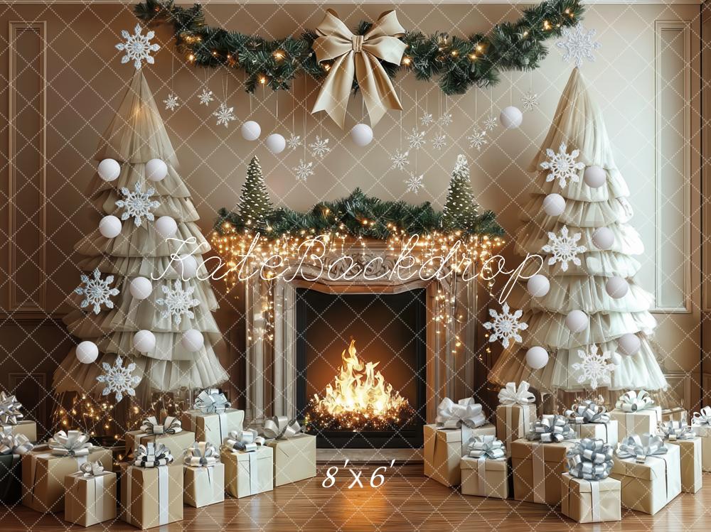 Kate Christmas Tulle Tree Fireplace Gift Snowflake Backdrop Designed by Mini MakeBelieve -UK