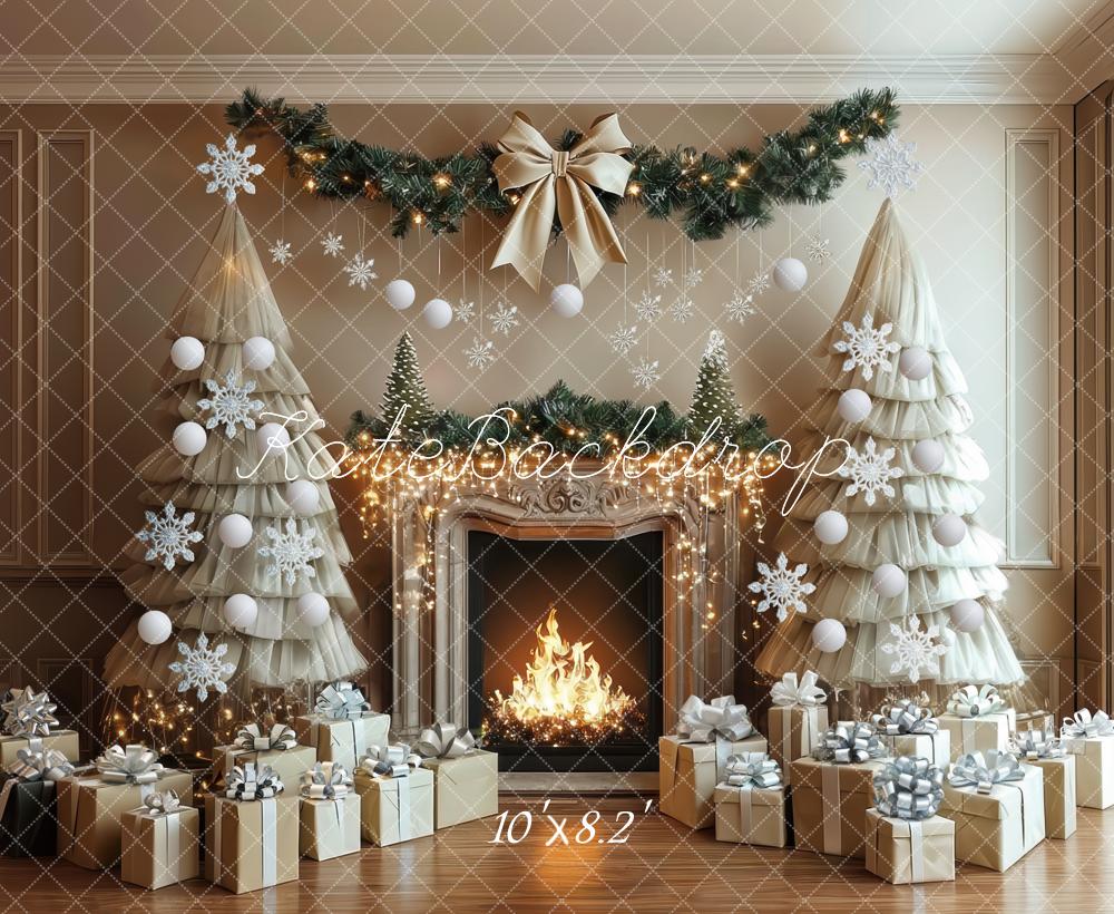 Kate Christmas Tulle Tree Fireplace Gift Snowflake Backdrop Designed by Mini MakeBelieve -UK