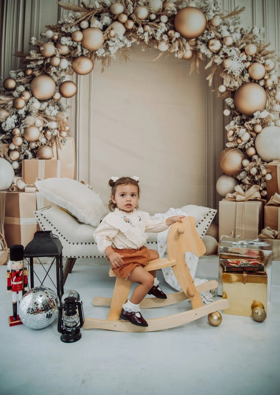 Kate Christmas Gold Arch Gifts Backdrop Designed by Patty Robert