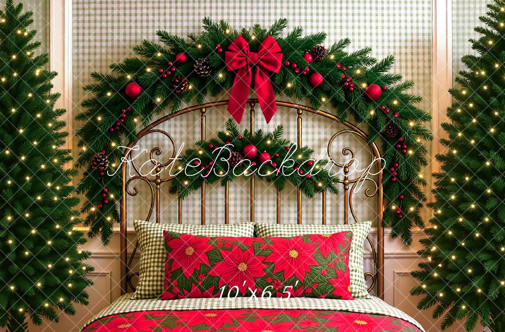 Kate Christmas Headboard Poinsettia Pillow Backdrop Designed by Mini MakeBelieve -UK