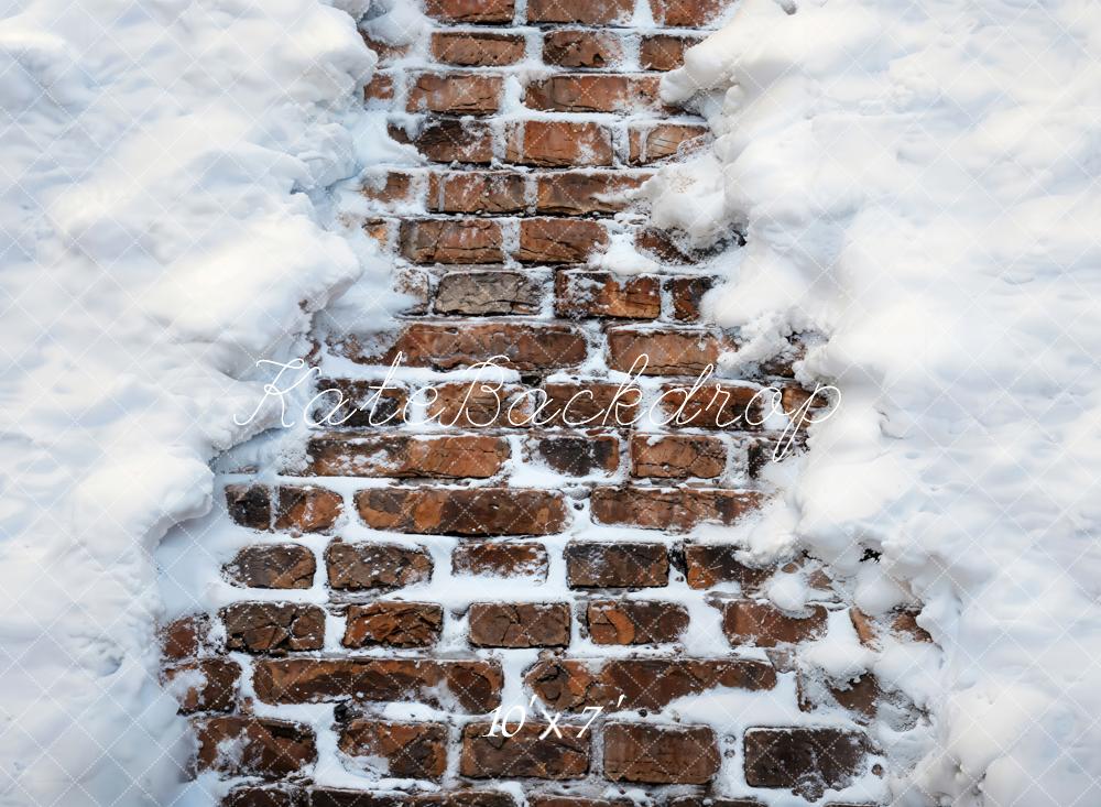 Kate Winter Snowy Brick Road Vinyl Floor Backdrop -UK