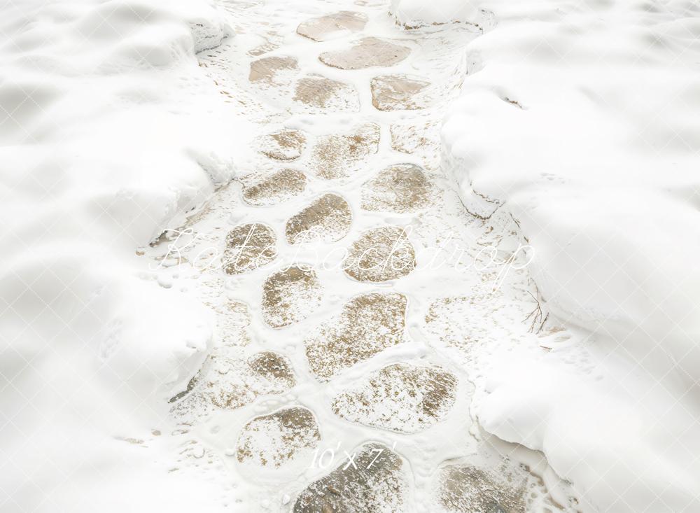 Kate Winter Snow Path Vinyl Floor Backdrop