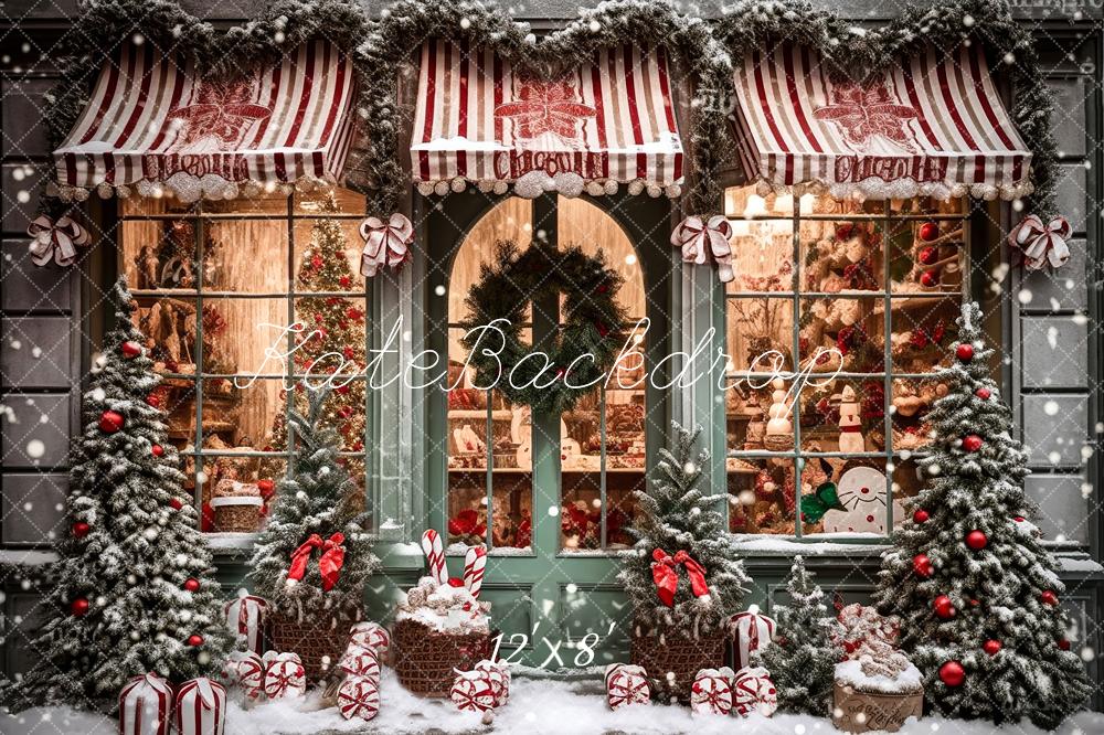 Kate Christmas Gift Store in Snow Fleece Backdrop for Photography