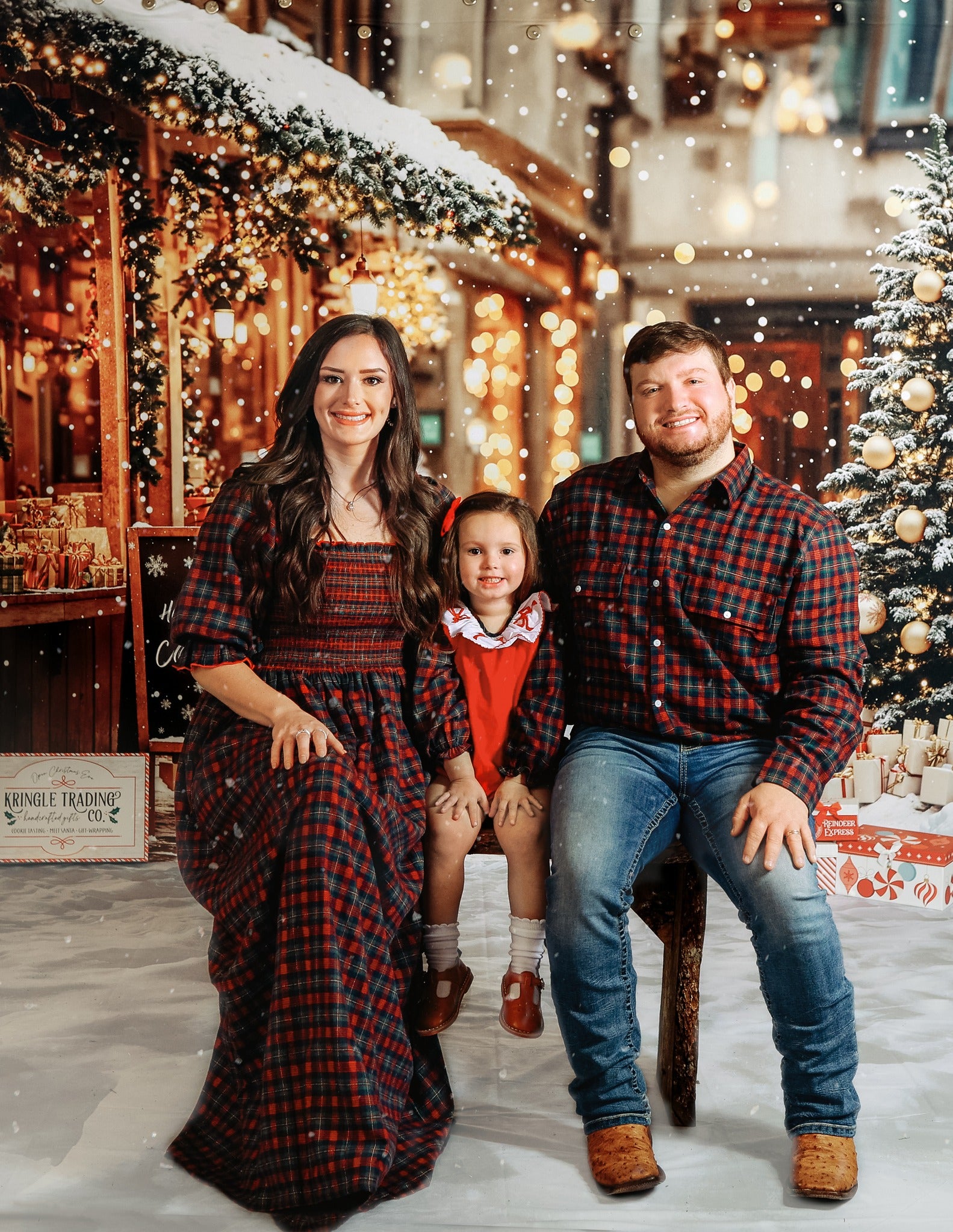 Kate Christmas Tree Street Hot Cocoa Shop Backdrop Designed by Emetselch -UK