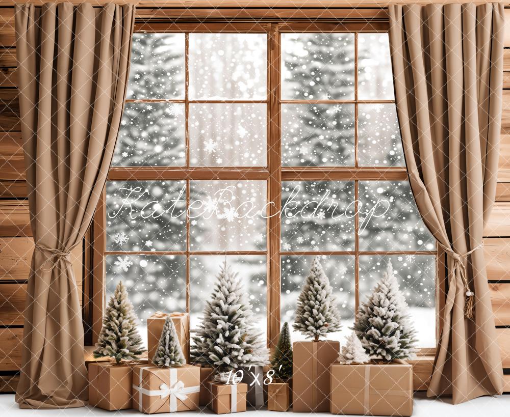Kate Christmas Gifts Snowy Window Backdrop Designed by Emetselch -UK