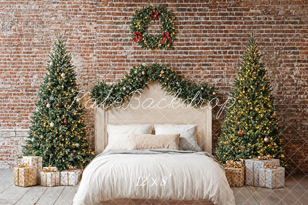 Kate Christmas Bedroom Headboard Brick Wall Backdrop Designed by Emetselch -UK