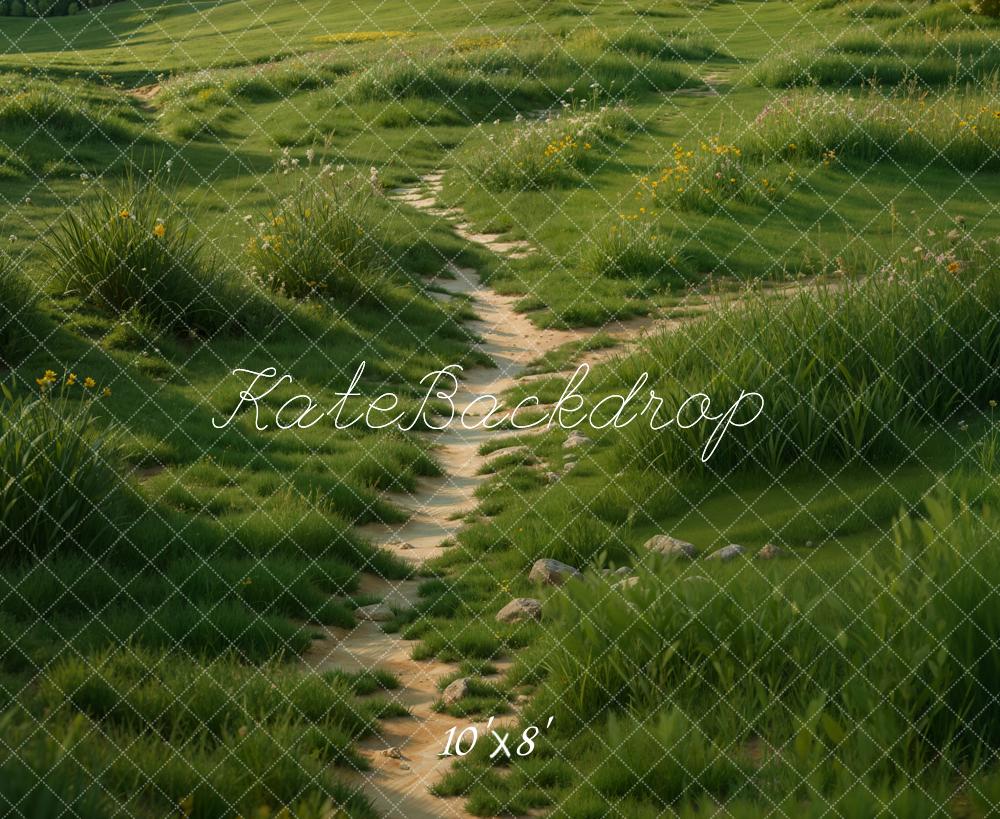 Kate Spring Lush Grass Pathway Floor Backdrop Designed by Emetselch -UK