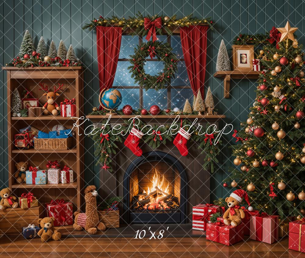 Lightning Deals Kate Christmas Tree Fireplace Shelf Gifts Backdrop Designed by Emetselch -UK