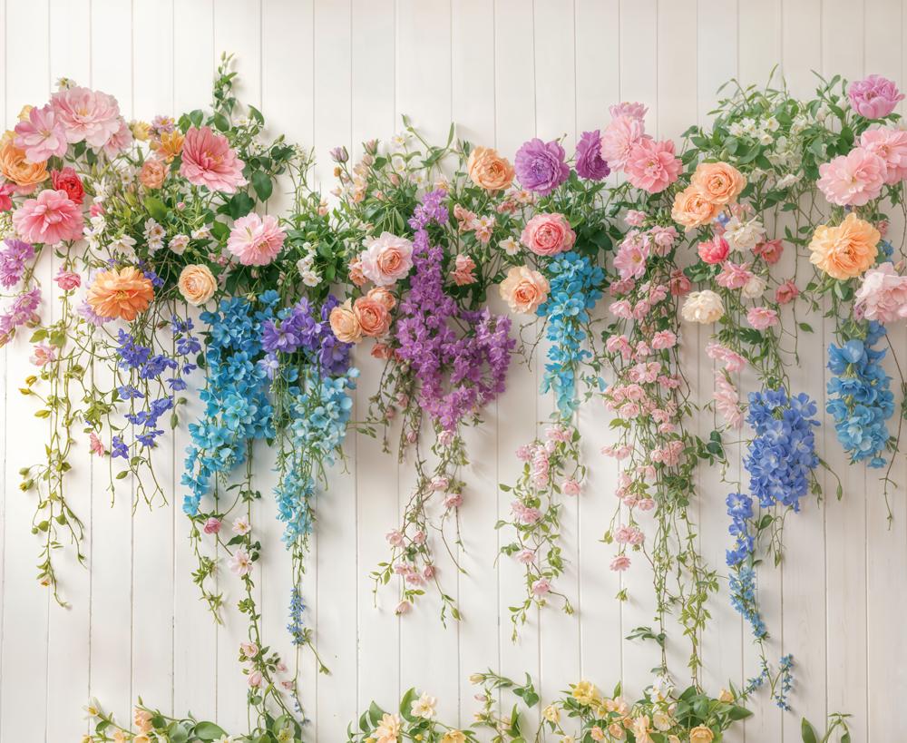 Kate Spring Flower Arch Colorful Fleece Backdrop Designed by Emetselch -UK