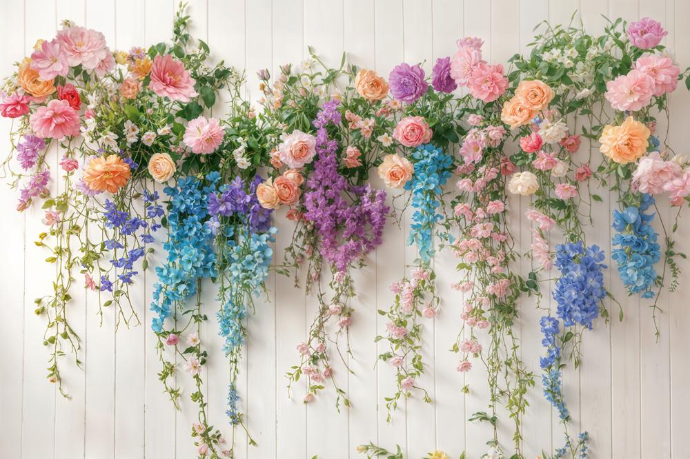 Kate Spring Flower Arch Colorful Fleece Backdrop Designed by Emetselch -UK