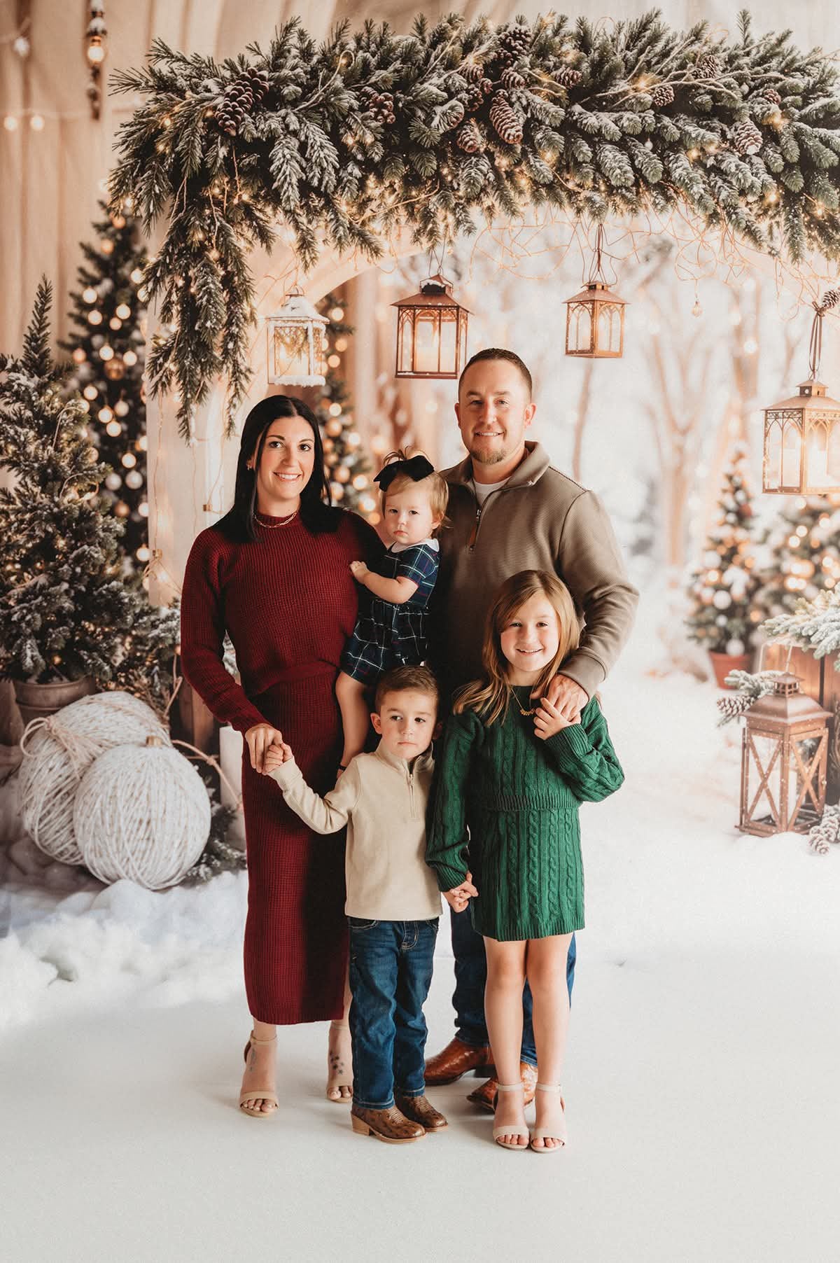 Kate Christmas Arch Garland Snow Trees Backdrop Designed by Emetselch -UK