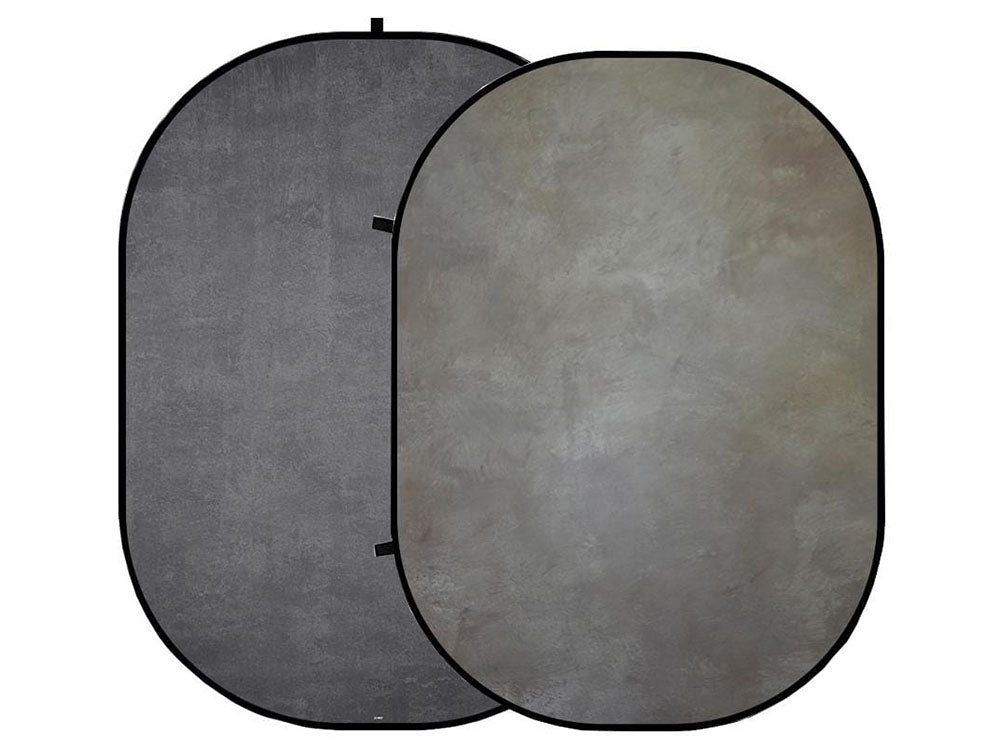 Kate Abstract Gray&Printed Gray Collapsible Backdrops 5x6.5ft (1.5x2m)