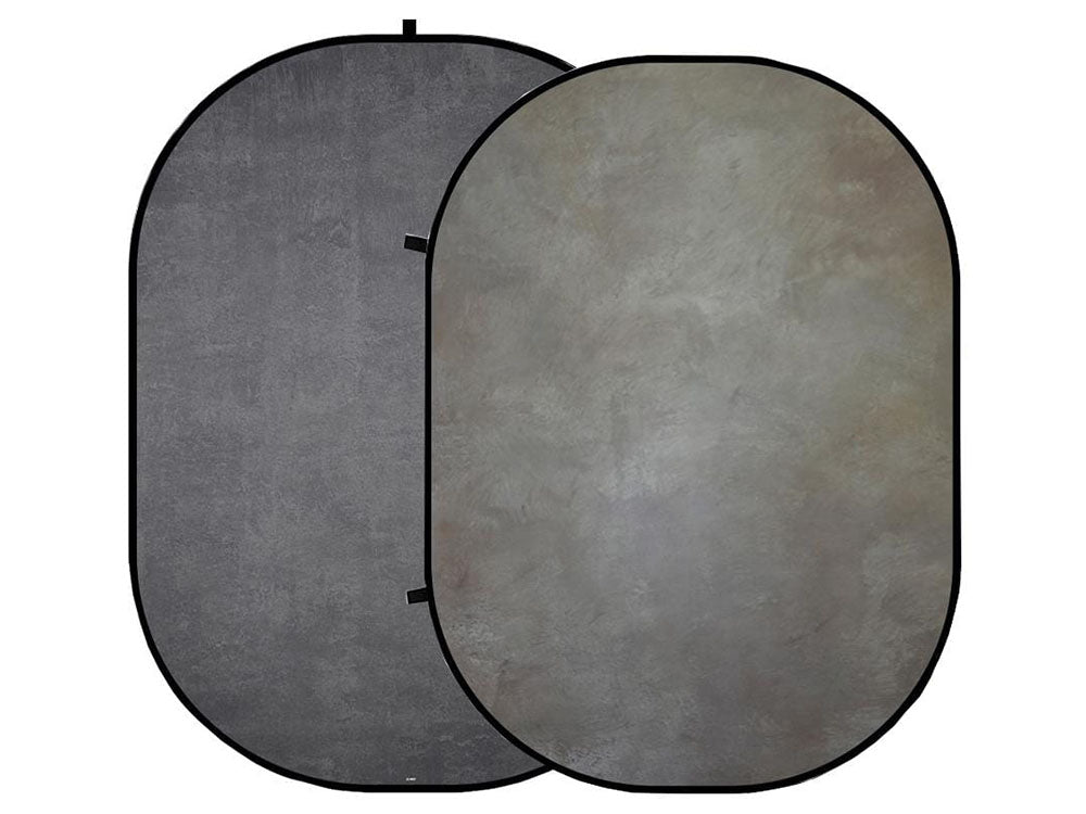 Kate Abstract Gray&Printed Gray Collapsible Backdrops 5x6.5ft (1.5x2m) -UK