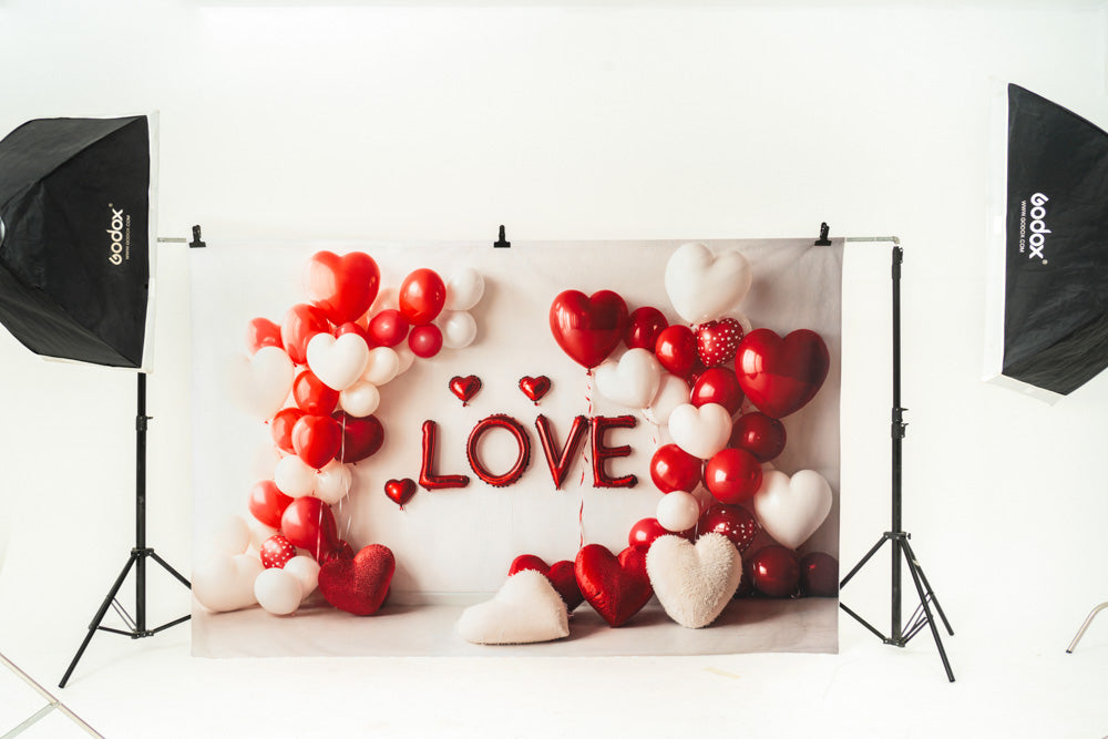 Kate Valentine Heart Balloons Love Backdrop Designed by Emetselch -UK