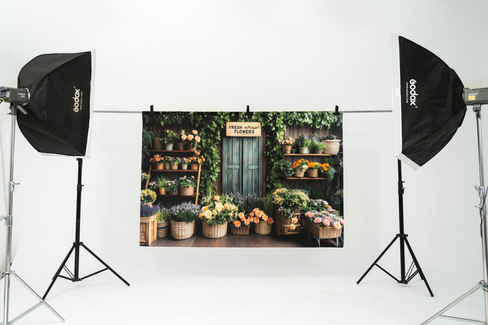 Kate Spring Flower Shop Rustic Backdrop Designed by Mini MakeBelieve -UK