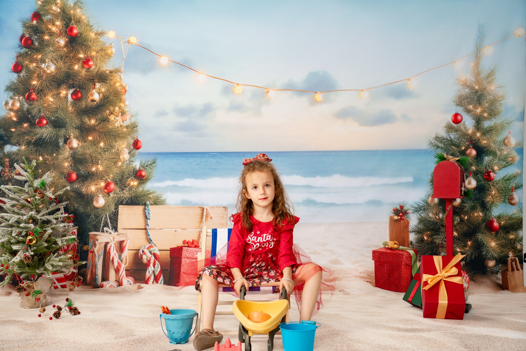 Kate Christmas Beach Sea Backdrop Designed by Chain Photography -UK
