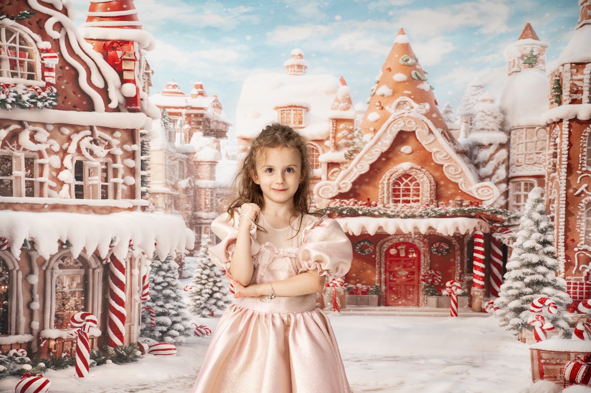 Kate Winter Christmas Gingerbread Candy Town Backdrop Designed by Chain Photography -UK