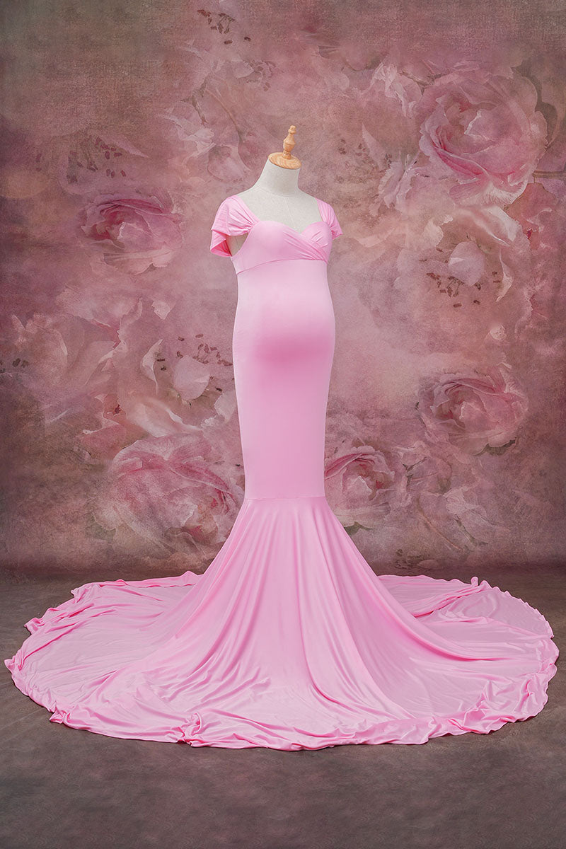 Kate Strapless Satin Maternity Photoshoot Dress -UK